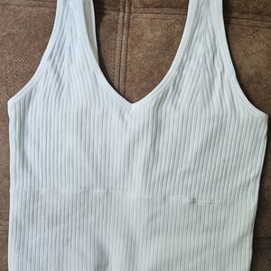 White Ribbed Tank Top